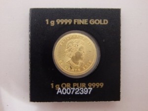 K24　ﾒｲﾌﾟﾙﾘｰﾌ金貨　1ｇ