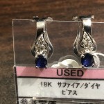 ☆リユースブランド/中古ブランド　アクセサリー　Ｋ18　サファイア/ダイヤピアス 　theou（ザオウ）イオンモール姫路大津店にて販売中☆　貴金属・ブランド品・洋酒・中国酒・骨董品・コスメの買取も、やってるよ☆　 ～姫路市・高砂市・加古川市・