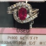 ★Pt900　ルビー/ダイヤ　リング　D0.33ct/R0.96ct　＃17　17号　プラチナ★販売中♪　theou(ザオウ)　イオンモール姫路大津店　買取　販売　高価買取★兵庫県★姫路市・たつの市・相生市・赤穂市・太子町