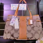 COACH　（コーチ）　シグネチャー ストライプ キャリーオール Ｆ21949　販売中！青森県十和田市イオンスーパーセンターtheou十和田店